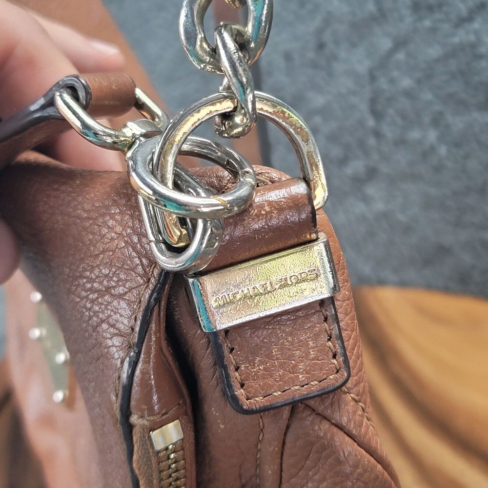 Michael Kors Bedford Leather Medium Brown Convertible Shoulder Crossbody Bag - Picture 9 of 16
